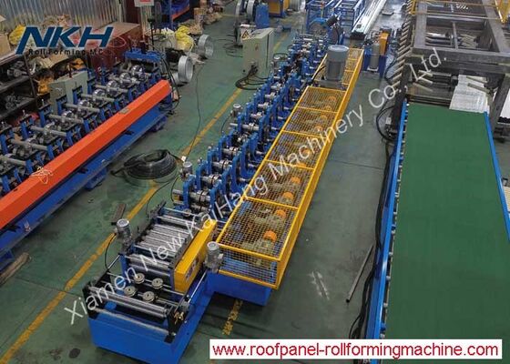 Wysokiej prędkości 40mpm C76-200 Purlin Roll Forming Machine z podwójnymi stackerami